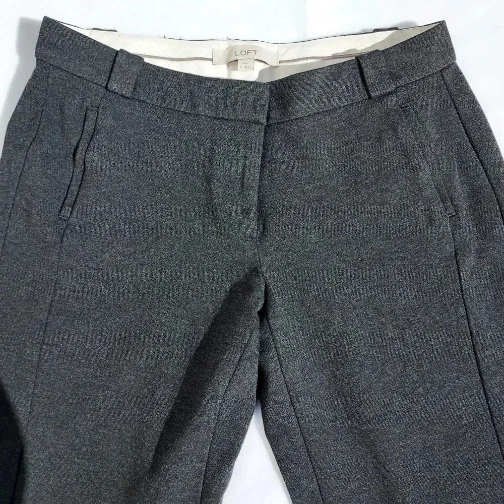 Anne Taylor Loft Marisa Size 4 Stretchable Fabric Business Dress Pants Grey - Picture 3 of 12